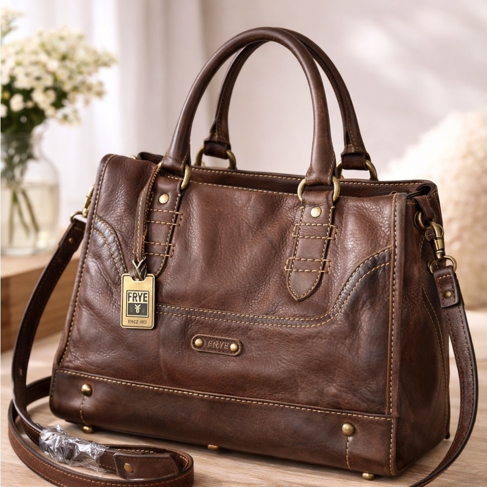 Frye Leather Satchel Brown | Melissa Style | Crossbody Strap | Like New
